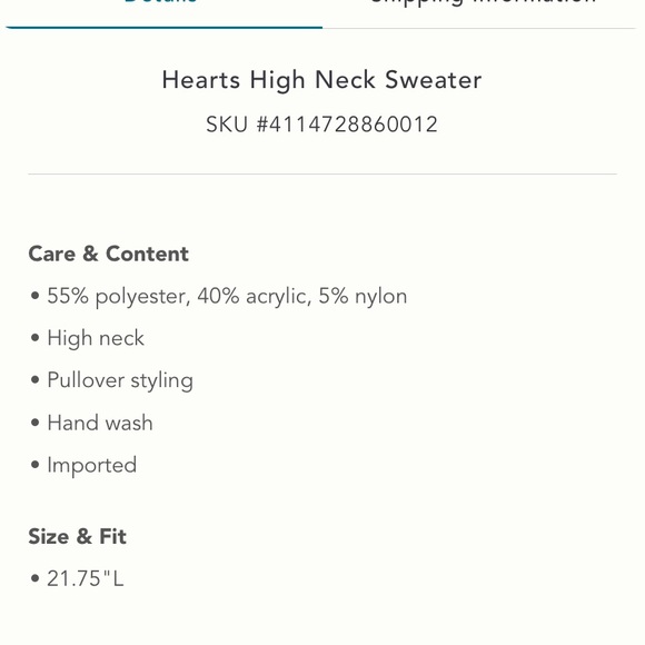 Anthropologie Hearts High Neck Sweater Size XL. - Picture 5 of 7